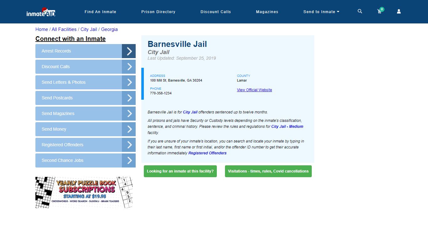 Barnesville Jail | Inmate Locator