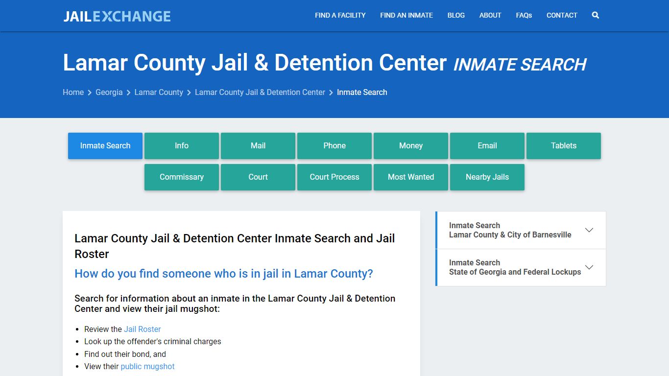 Lamar County Jail & Detention Center Inmate Search
